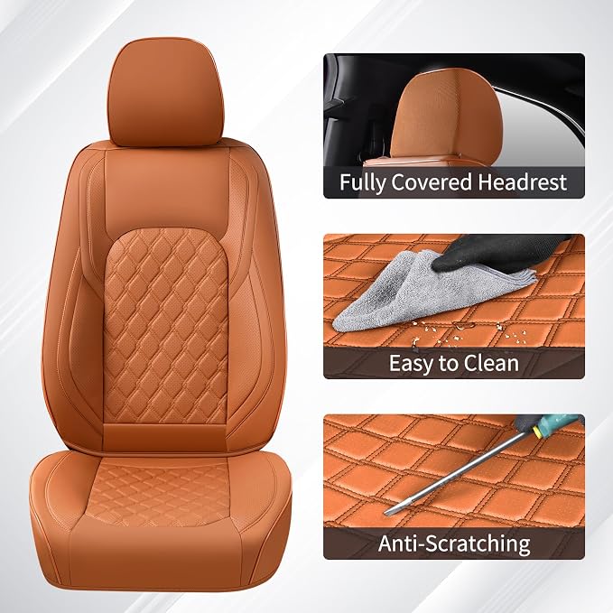 Seat Covers for Multiple Vehicles — Front Seat — Brown