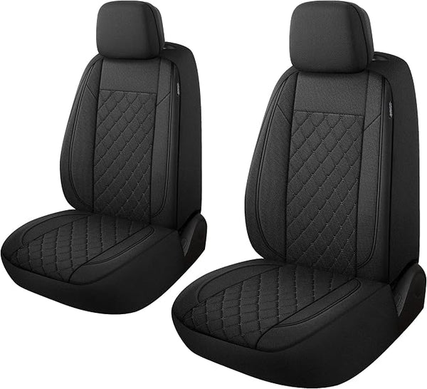 Fabric Car Seat Covers โ Front Seat โ Black