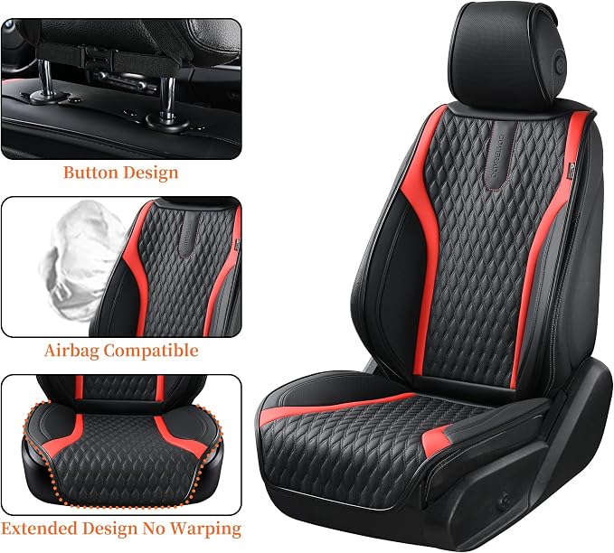 Universal Seat Covers — Front Seat — Black / Red