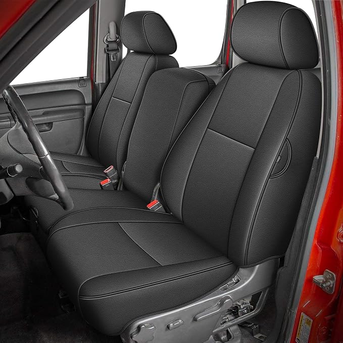 Faux Leather Seat Covers for Chevrolet Silverado / GMC Sierra — Full Set — Black