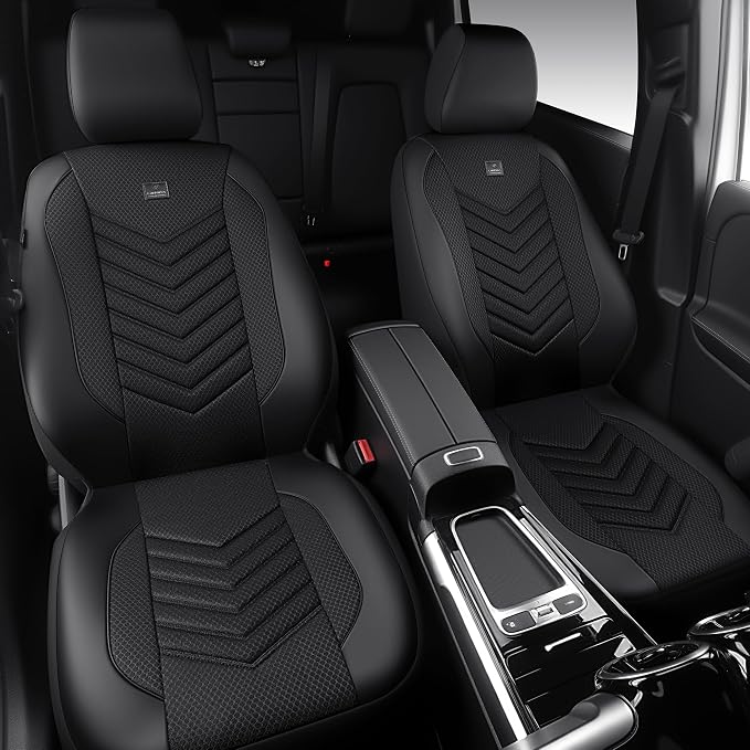 Universal Fabric Seat Covers — Front Seat — Black