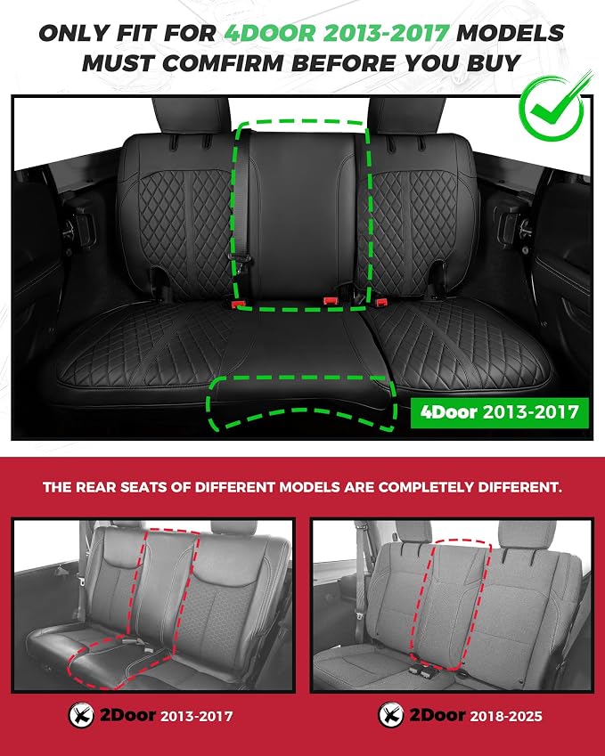 Seat Covers for Jeep Wrangler — Full Set — Black