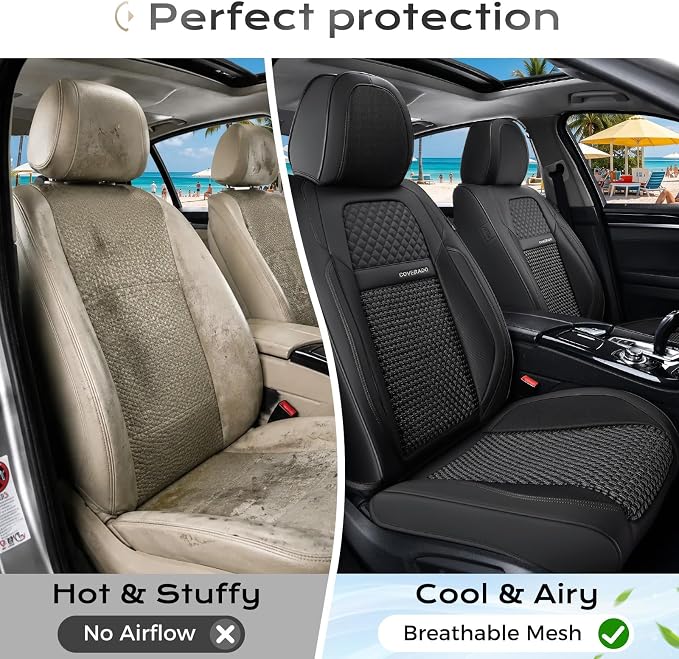 Universal Faux Leather Seat Covers — Front Seat