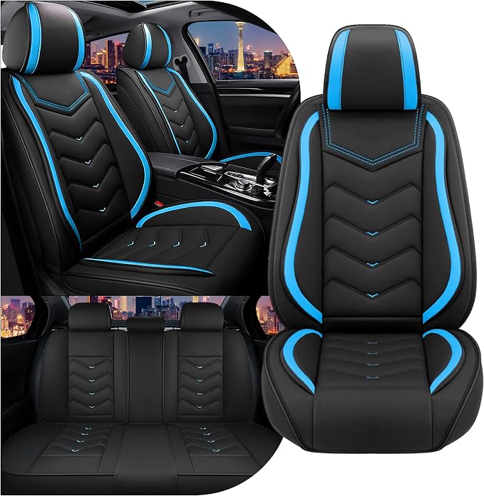 Seat Covers for Honda Civic — Full Set — Black / Blue