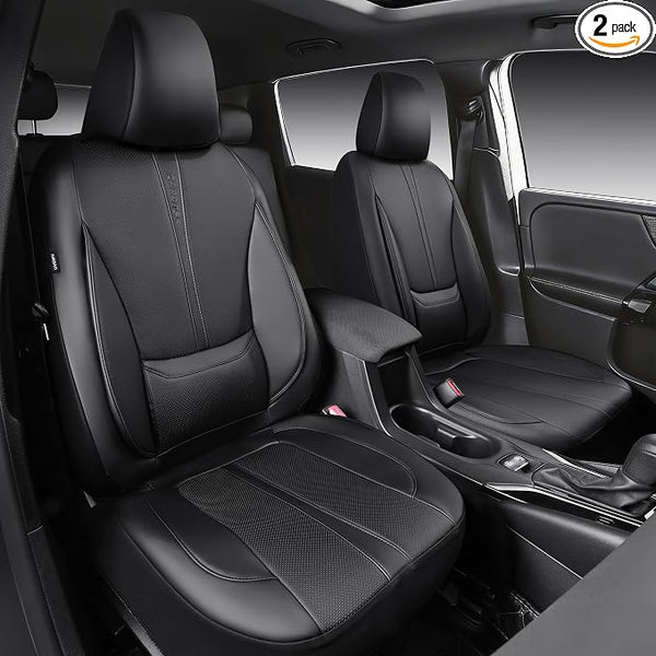 Faux Leather Seat Covers for Multiple Vehicles โ Front Seat โ Black