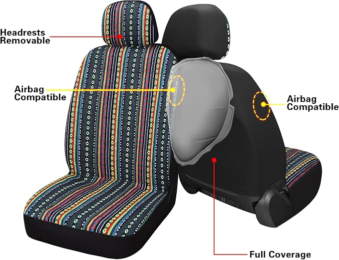 Universal Seat Covers — Full Set — Red / Blue