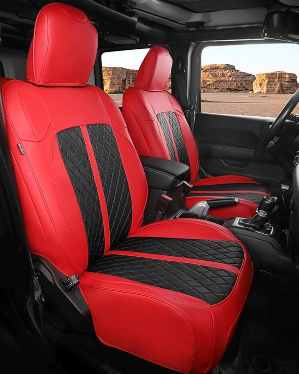 Seat Covers for Jeep Wrangler โ Full Set โ Red / Black