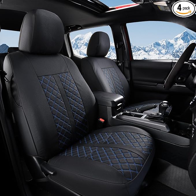 Seat Covers for Toyota Tacoma — Front Seat — Black / Blue