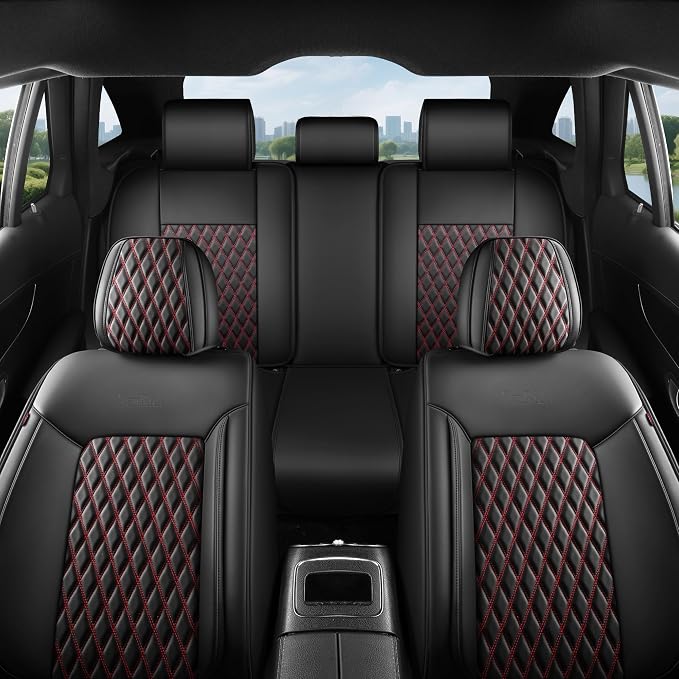 Universal Seat Covers — Full Set — Red / Black