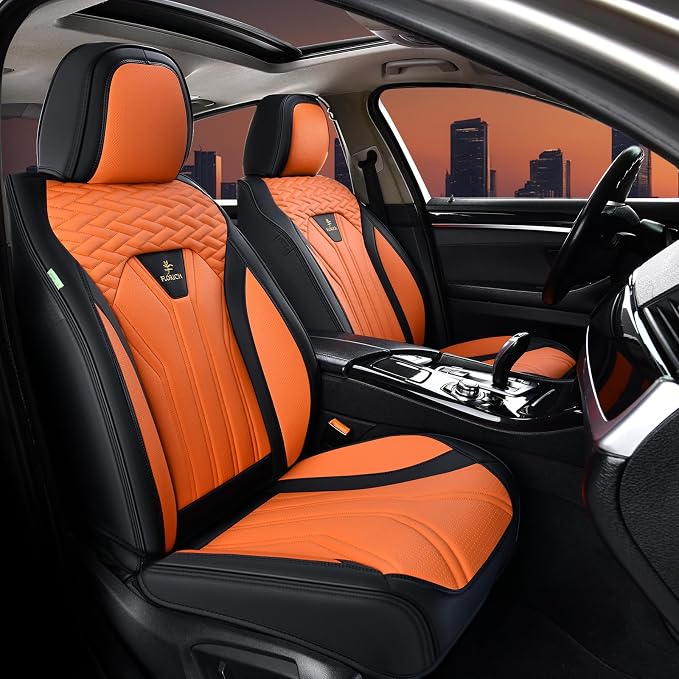 Universal Seat Covers — Front Seat — Black / Orange