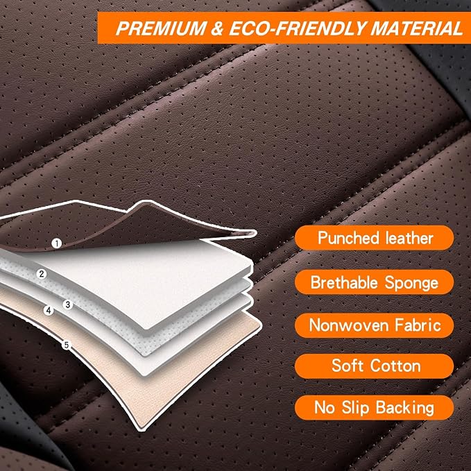 Universal Seat Covers — Full Set — Brown