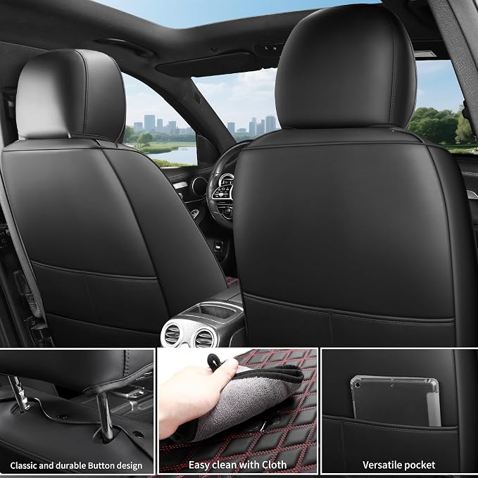 Universal Seat Covers — Front Seat — Black / Red