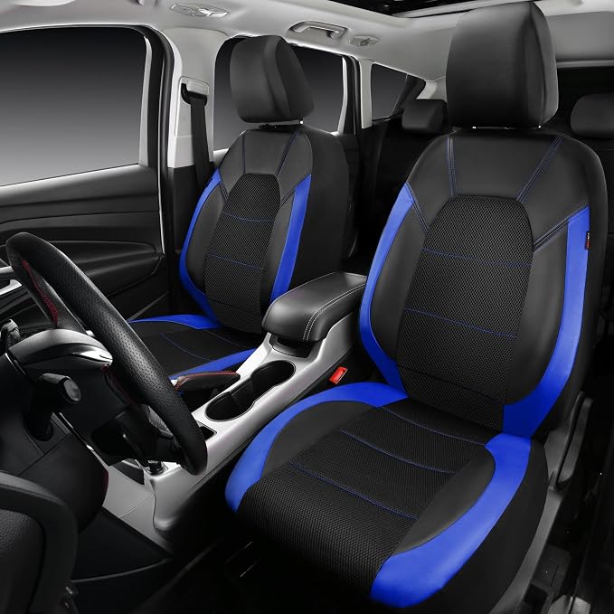 Universal Seat Covers — Full Set — Black / Blue