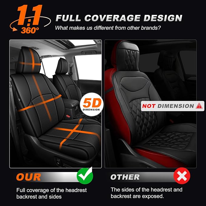 Faux Leather Seat Covers for Toyota 4Runner — Full Set — Black