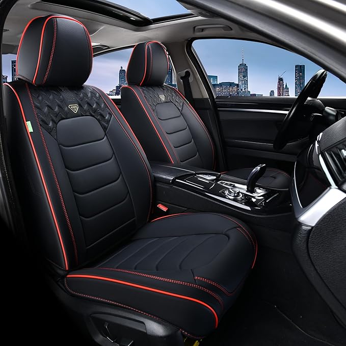 Car Seat Covers — Full Set — Black / Red