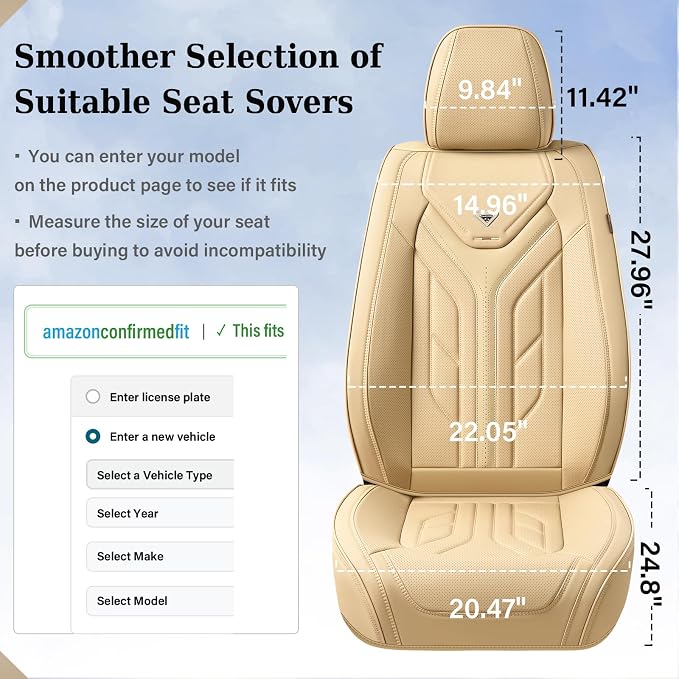 Universal Seat Covers — Full Set — Beige