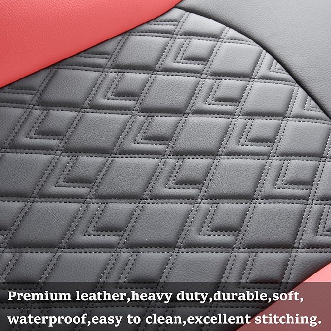 Seat Covers for Chevrolet Silverado / GMC Sierra — Full Set — Black / Red