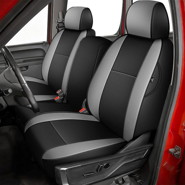 Faux Leather Seat Covers for Chevrolet Silverado / GMC Sierra โ Full Set โ Black / Gray