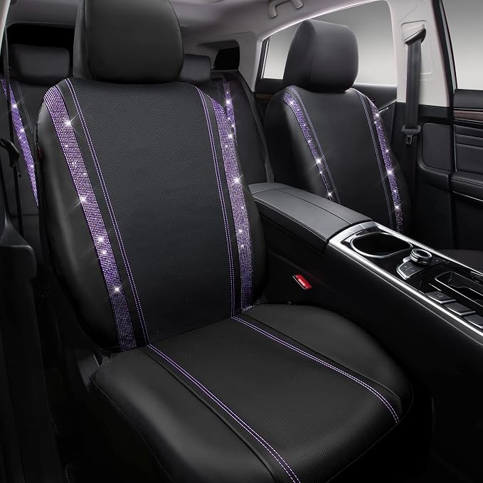 Universal Faux Leather Seat Covers — Full Set — Purple