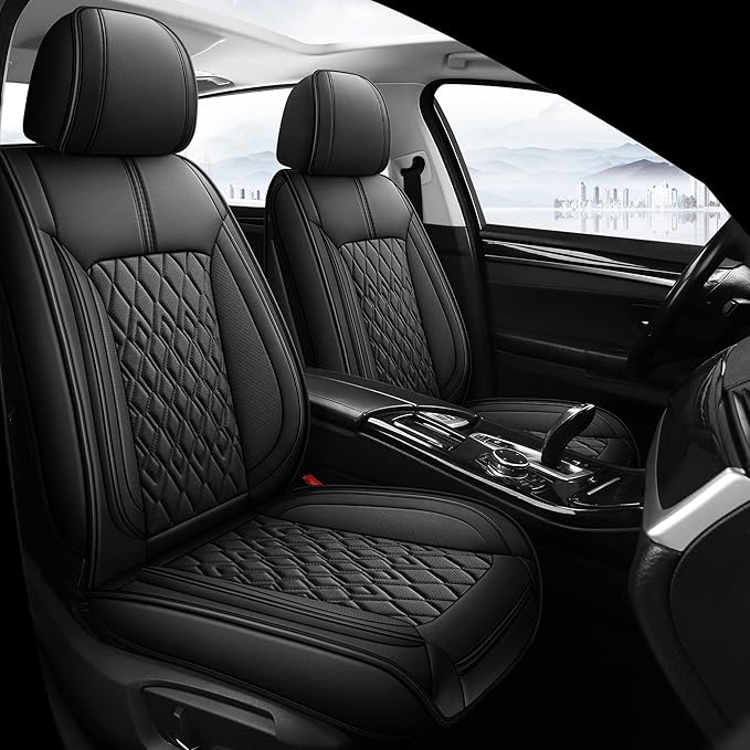 Universal Faux Leather Seat Covers — Full Set — Black