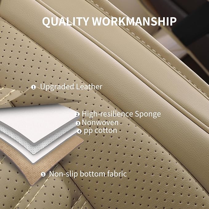 Universal Seat Covers — Front Seat — Beige