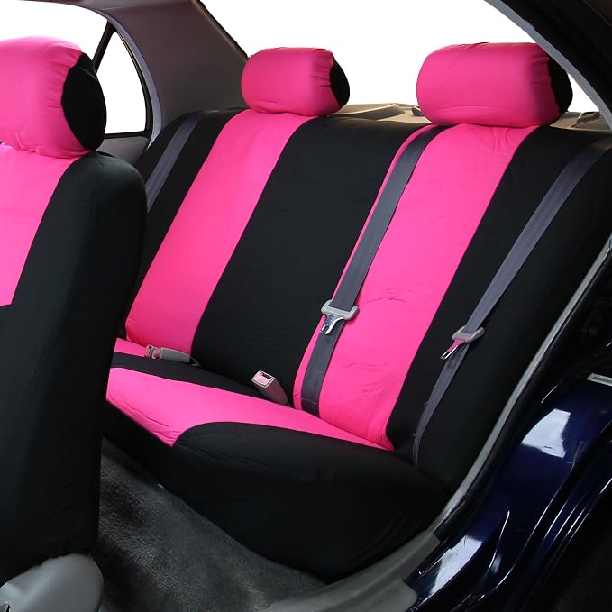 Universal Fabric Seat Covers — Full Set — Pink