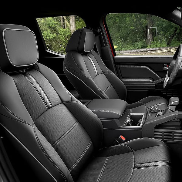 Faux Leather Seat Covers for Toyota Tacoma โ Full Set โ Black / Gray