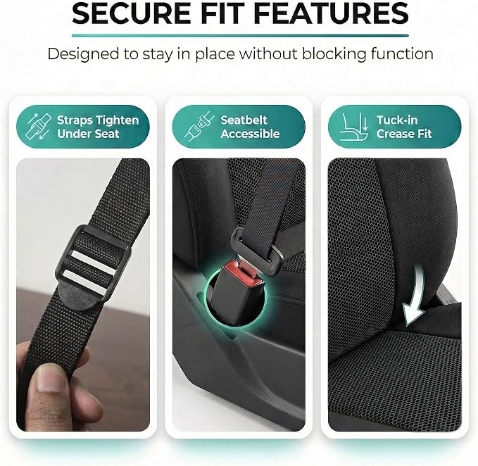 Universal Fabric Seat Covers — Full Set — Black
