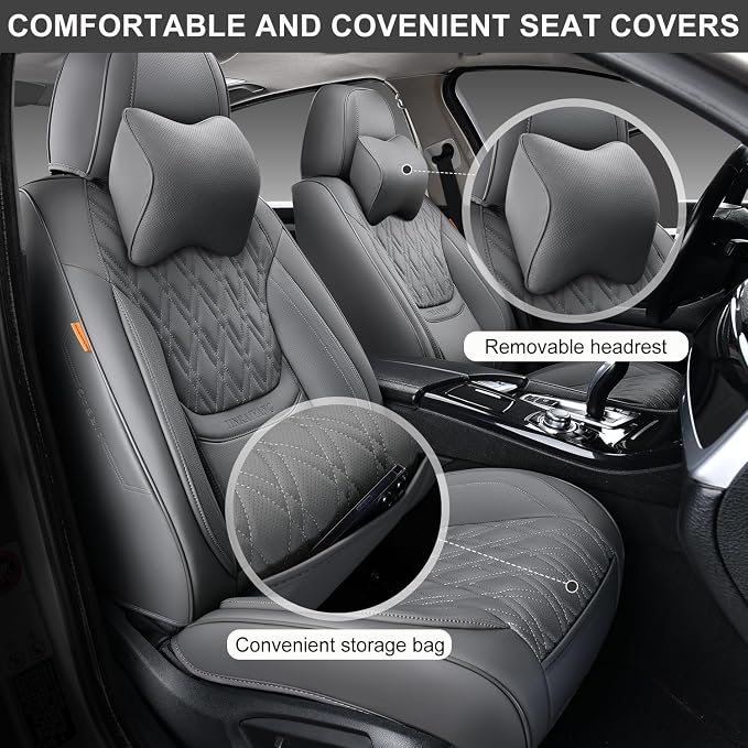 Universal Seat Covers — Front Seat — Gray
