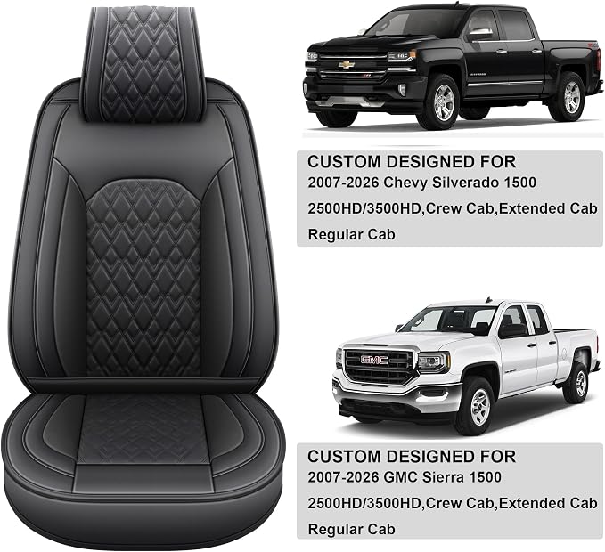 Seat Covers for Chevrolet Silverado / GMC Sierra — Full Set — Black