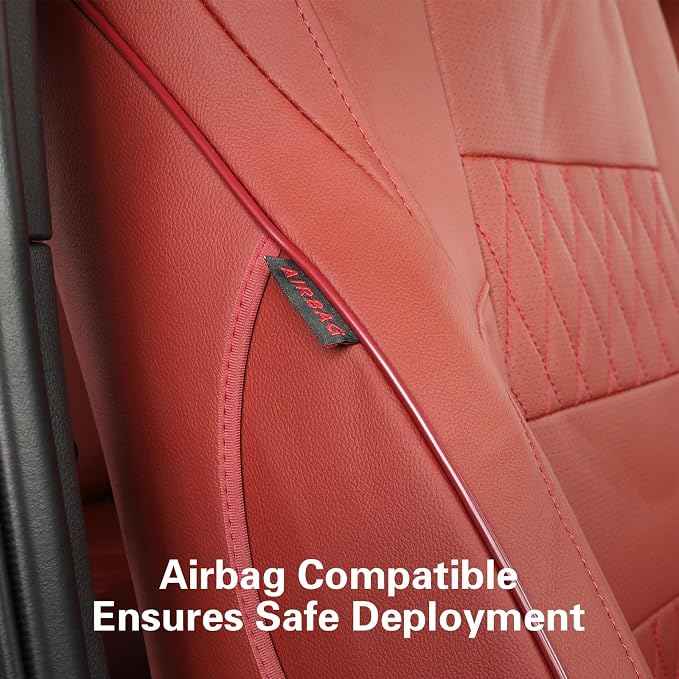 Faux Leather Seat Covers for Toyota Tacoma — Full Set — Burgundy