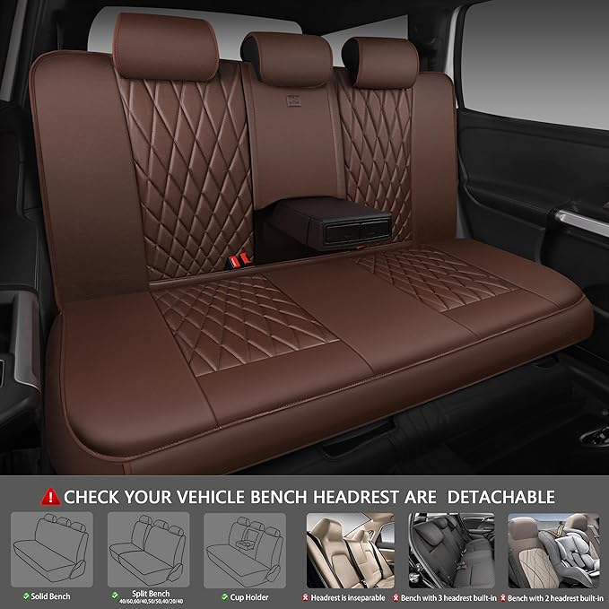 Universal Faux Leather Seat Covers — Full Set — Brown