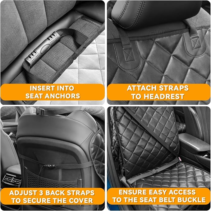 Pet Car Seat Protector — Front Seat — Black