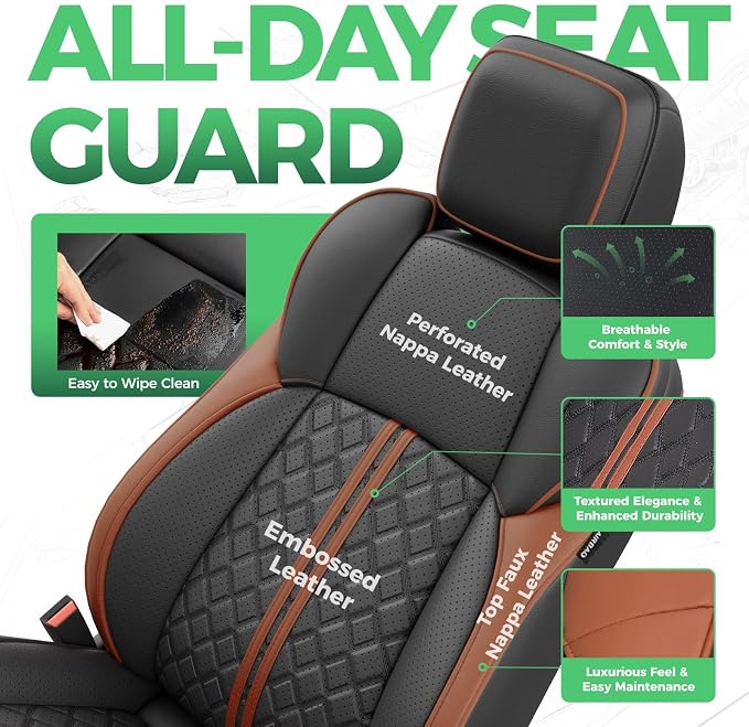 Seat Covers for Toyota Tacoma — Full Set — Black / Brown