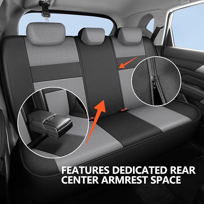 Universal Fabric Seat Covers — Black / Gray