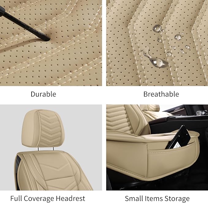 Universal Seat Covers — Front Seat — Beige