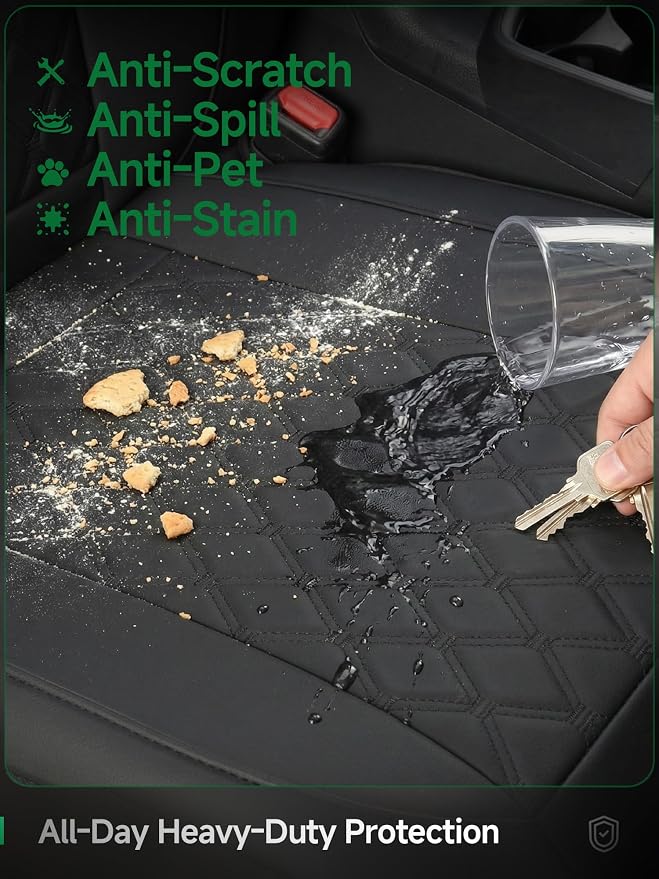 Faux Leather Seat Covers for Multiple Vehicles — Front Seat — Gray