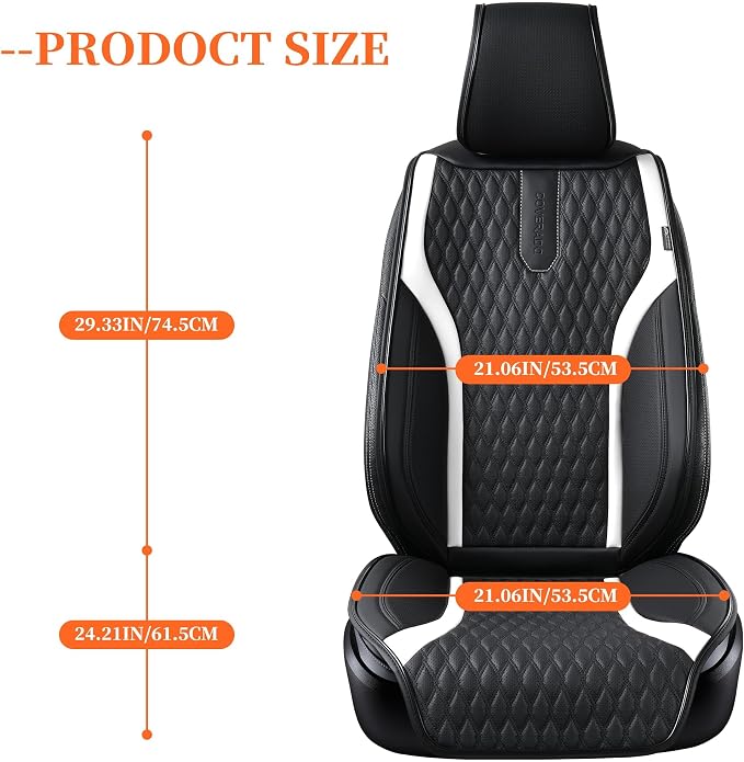 Universal Seat Covers — Front Seat — Black / White