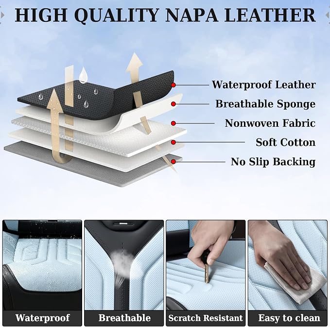 Universal Seat Covers — Front Seat — Black / Blue