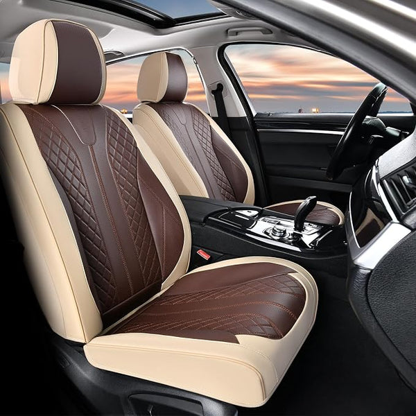 Universal Seat Covers โ Front Seat โ Beige / Coffee