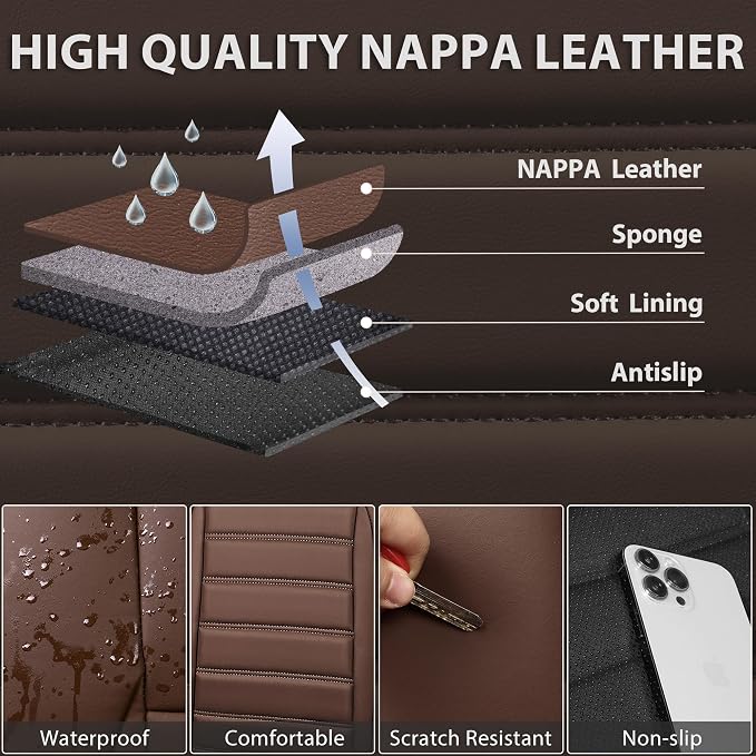 Universal Seat Covers — Full Set — Brown