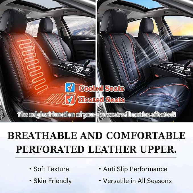 Universal Faux Leather Seat Covers — Full Set — Black