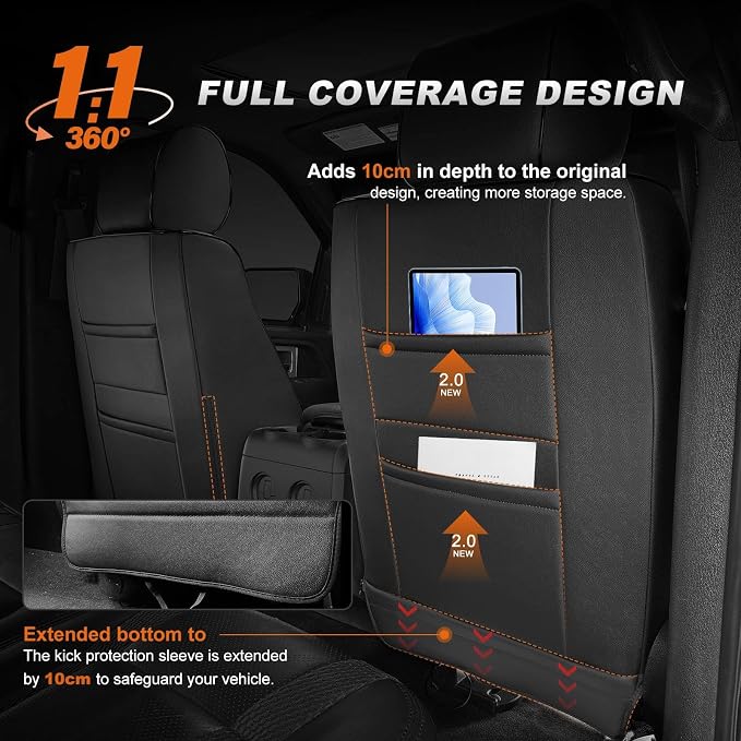 Faux Leather Seat Covers for Toyota RAV4 — Full Set — Black