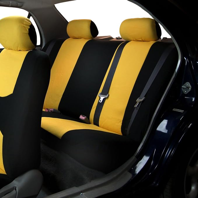 Universal Fabric Seat Covers — Full Set — Yellow