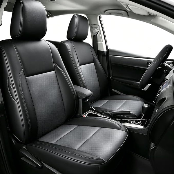 Faux Leather Seat Covers for Toyota Corolla โ Full Set โ Black / Gray