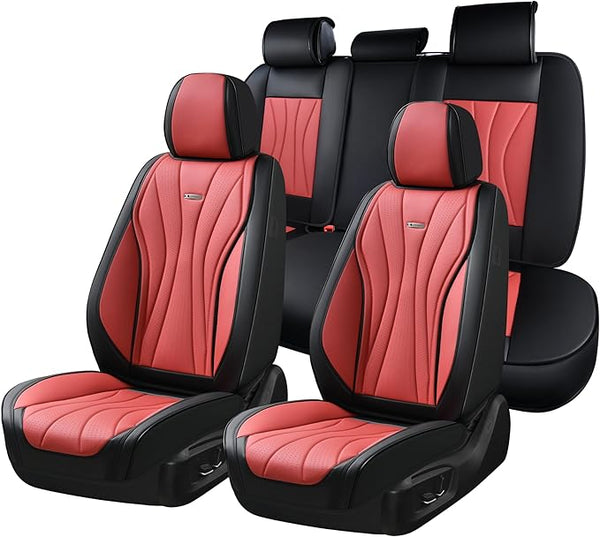 Universal Seat Covers โ Full Set โ Black / Red