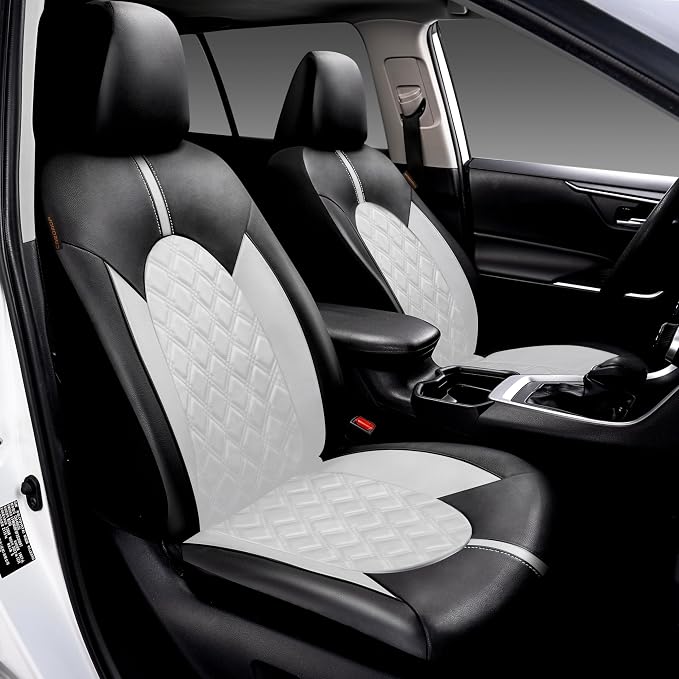 Universal Faux Leather Seat Covers — Front Seat — Gray