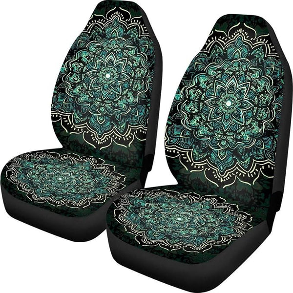 Fabric Car Seat Covers โ Front Seat โ Green