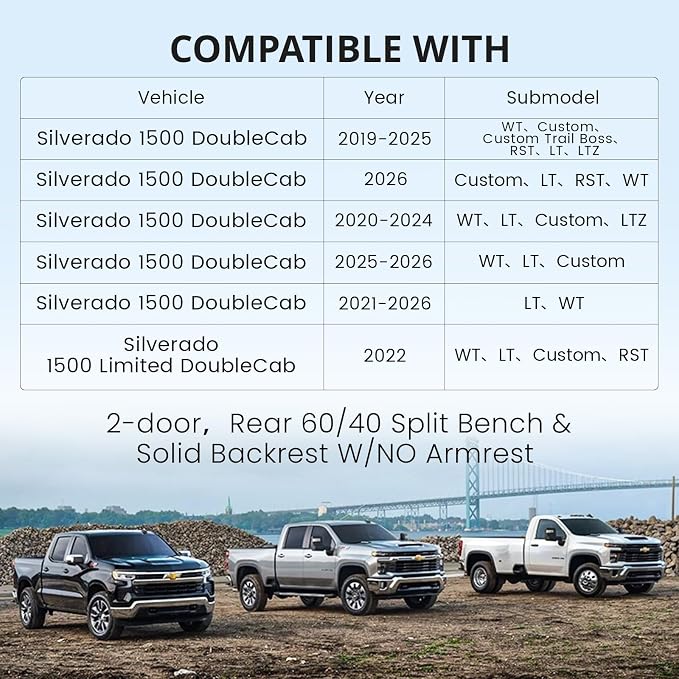Faux Leather Seat Covers for Chevrolet Silverado — Black