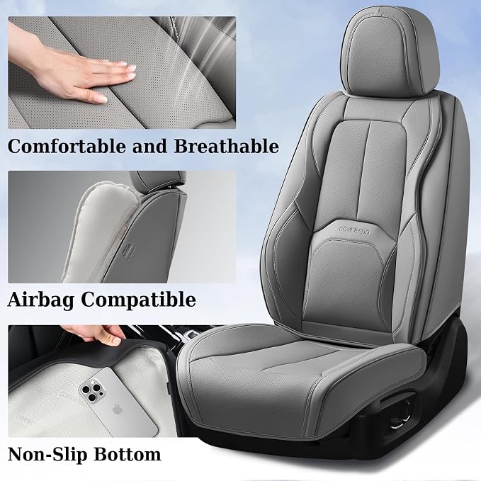 Universal Seat Covers — Front Seat — Gray